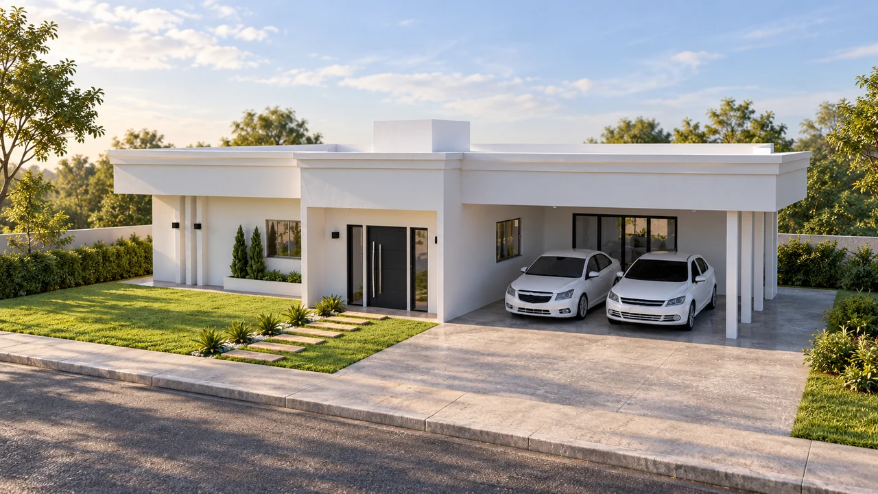 Casa térrea com garagem — render ilustrativo