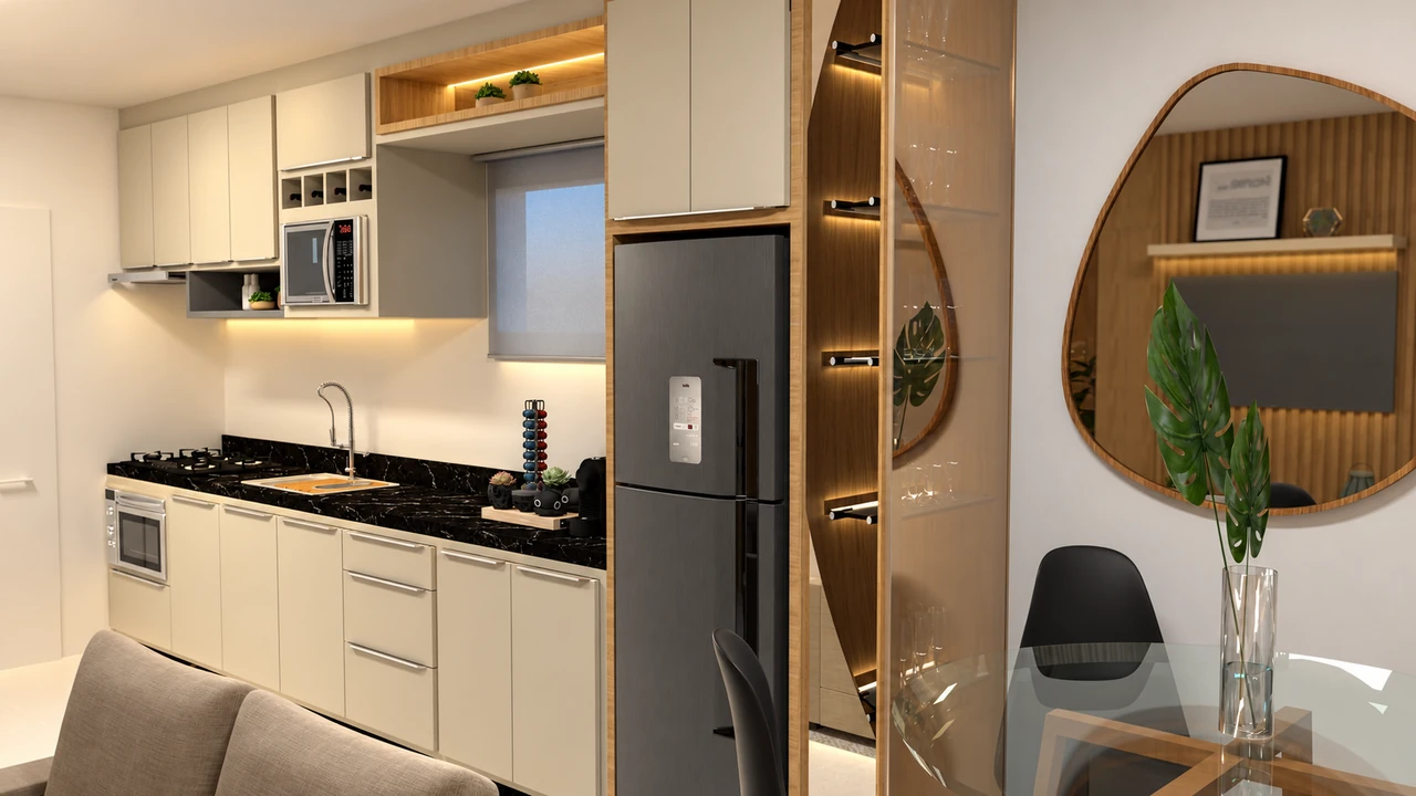 Interior e ampliação — render ilustrativo